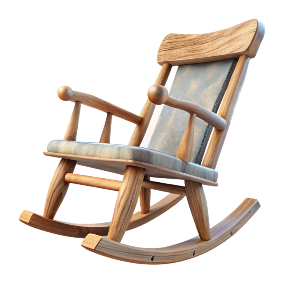 magnificent modern Wooden Rocking Chair Transparent Background with Side View high resolution png