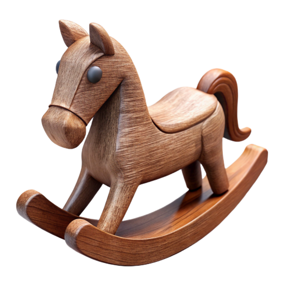 vibrant classic Wooden Rocking Horse Traditional Style Cutout Element authentic png