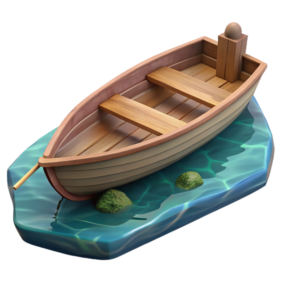 wonderful classic Wooden Rowboat on Calm Lake Transparent Cutout high resolution png