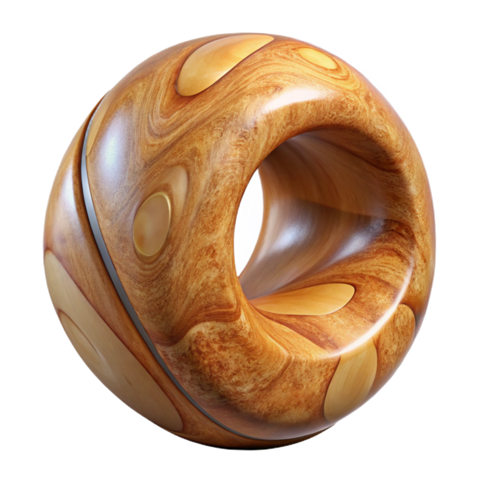 stunning modern Wooden Sculpture Polished Finish Isolated Element professional png