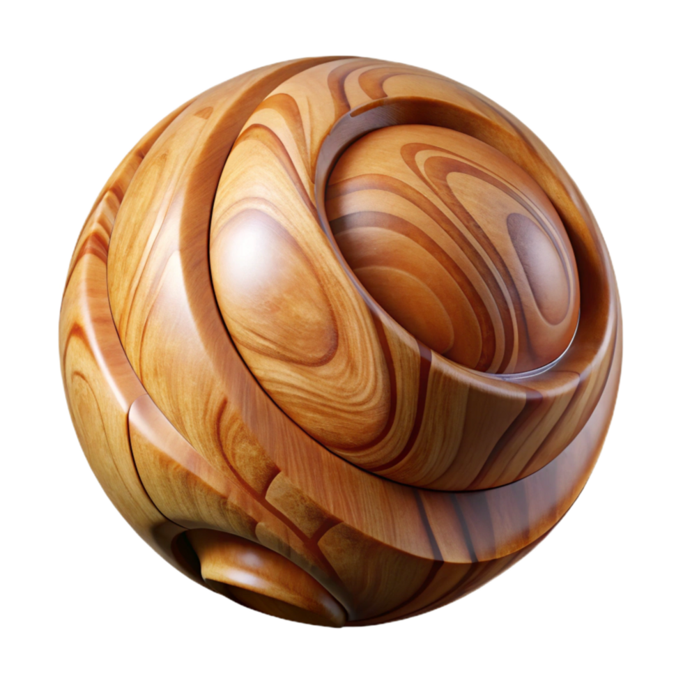 elegant artistic Wooden Sculpture Polished Finish Isolated Element genuine png