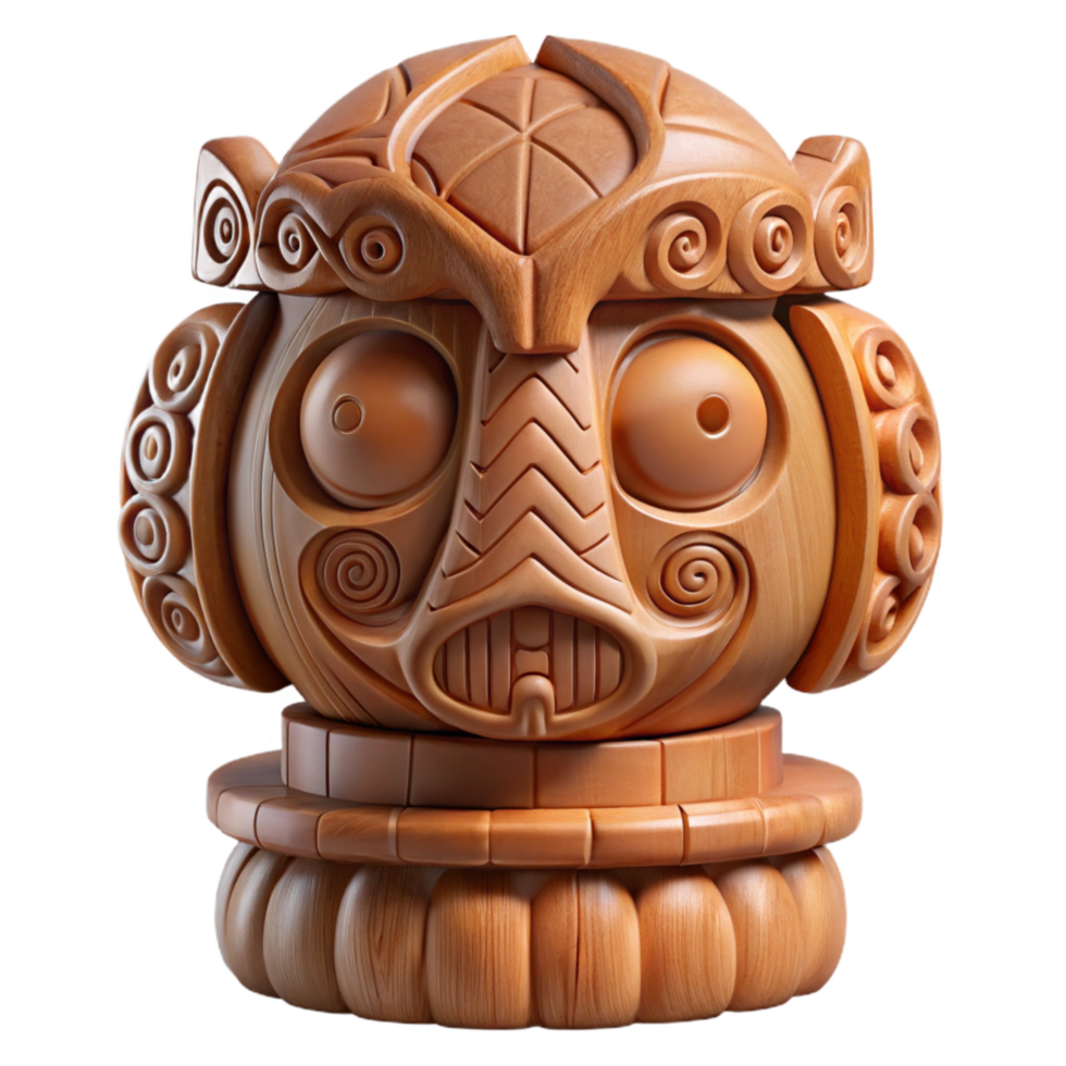 stunning traditional Wooden Sculpture with Traditional Carving Transparent Background genuine png
