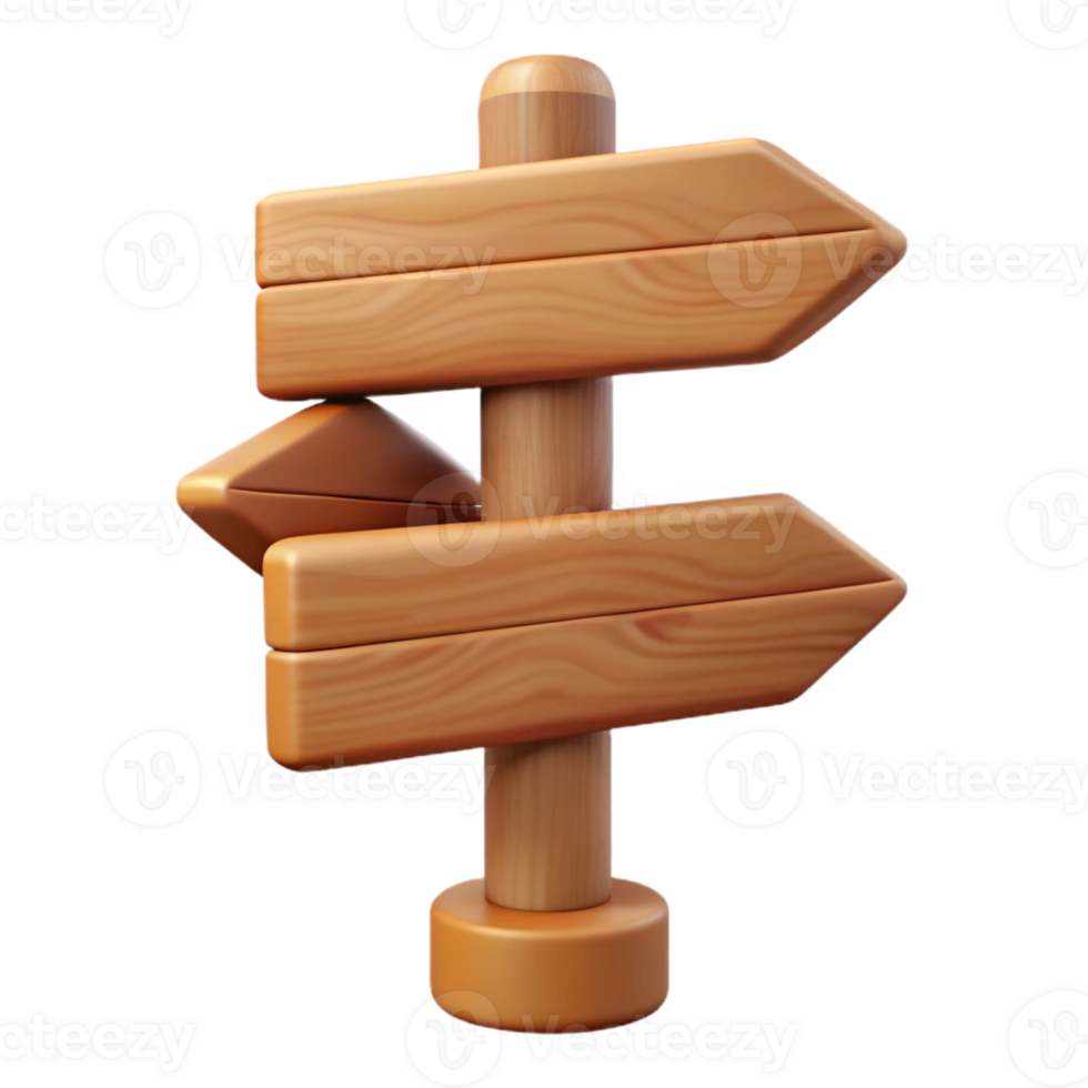 stunning artistic Wooden Signpost with Blank Arrows Cutout authentic png