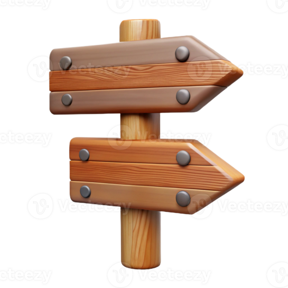 extraordinary contemporary Wooden Signpost with Blank Arrows Cutout original png