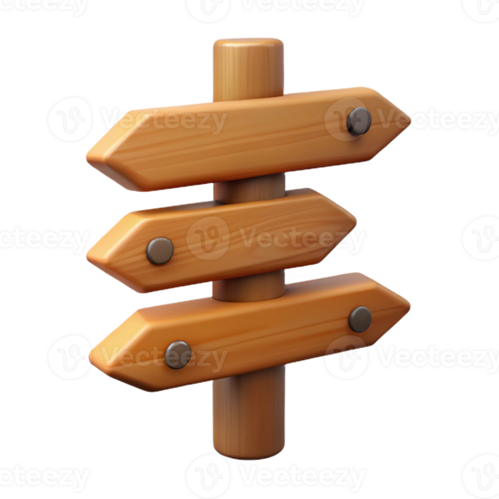dramatic traditional Wooden Signpost with Multiple Directions Isolated Element high resolution png
