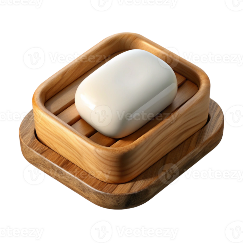 impressive traditional Wooden Soap Dish with Natural Soap Transparent high resolution png