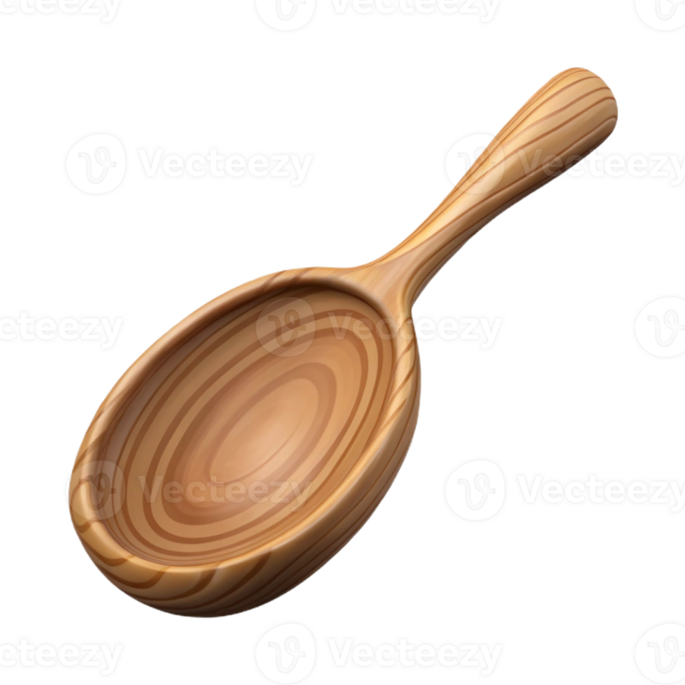 elegant vintage Wooden Spoon Carving in Progress Isolated high quality png
