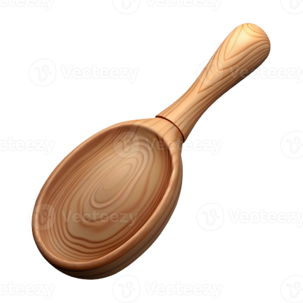 elegant contemporary Wooden Spoon Carving in Progress Isolated authentic png