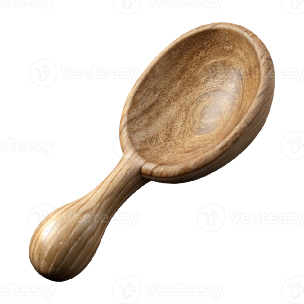vibrant rustic Wooden Spoon Hand Carved Cutout Element original png