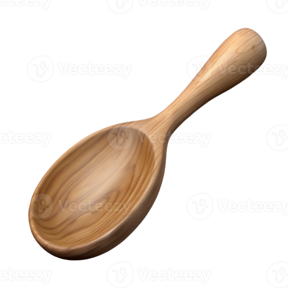 wonderful minimalist Wooden Spoon Isolated on Transparent Background genuine png