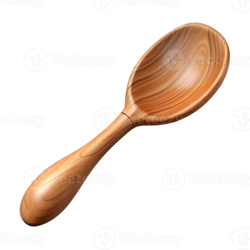 vibrant rustic Wooden Spoon Isolated on Transparent Background genuine png