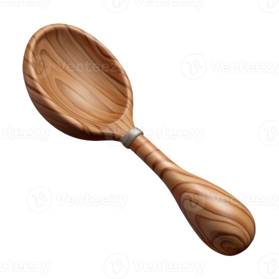 impressive artistic Wooden Spoon with Carved Handle Isolated exclusive png