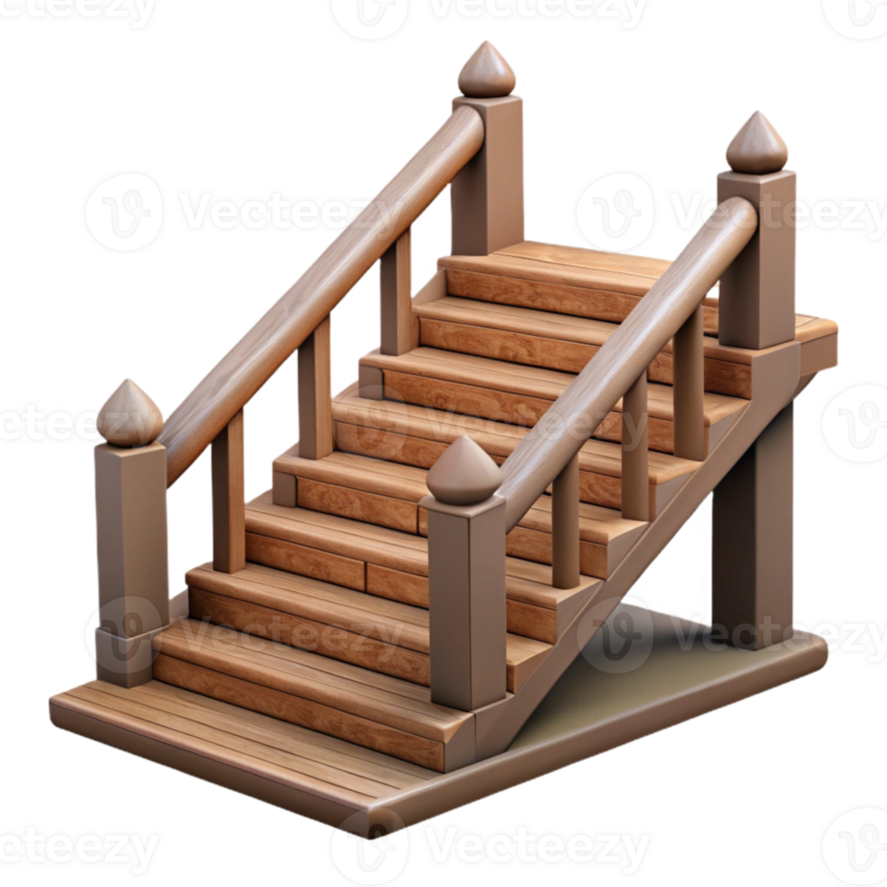 serene abstract Wooden Staircase Cutout with Railing Detail high resolution png