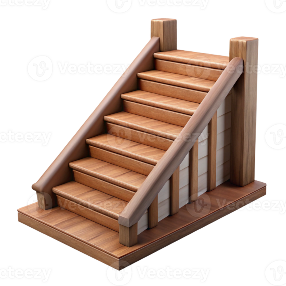 elegant classic Wooden Staircase Cutout with Railing Detail exclusive png
