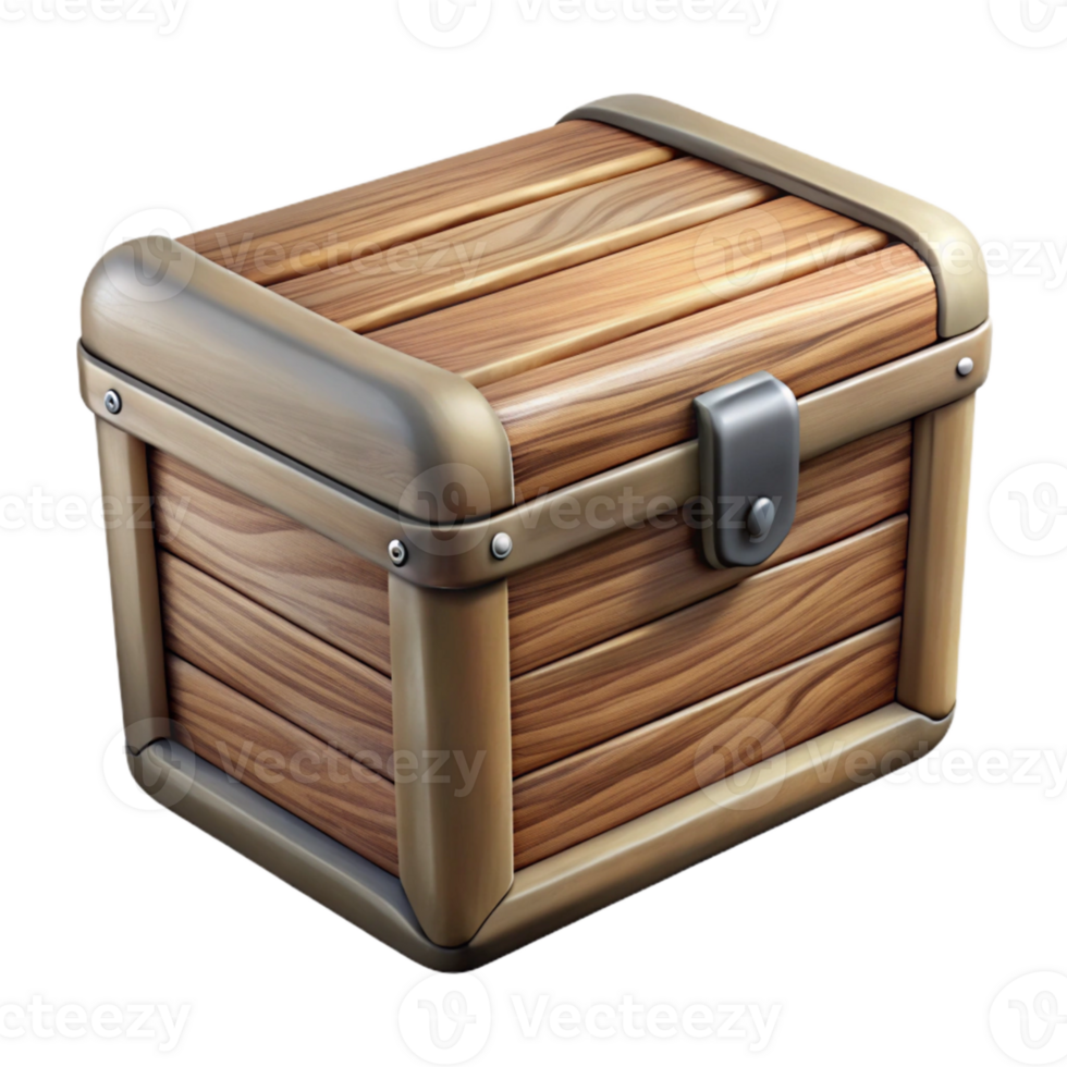 beautiful creative Wooden Storage Box with Lid Isolated high resolution png