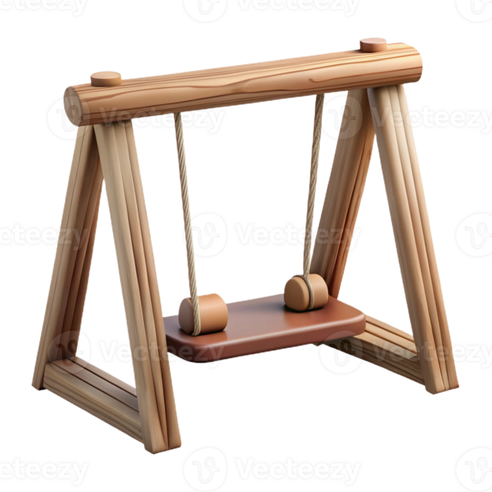 vibrant vintage Wooden Swing Set in Park Transparent premium png