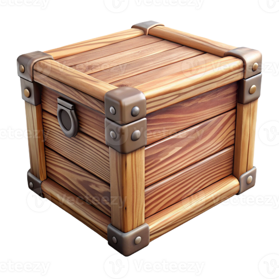 impressive abstract Wooden Storage Box with Lid Isolated authentic png