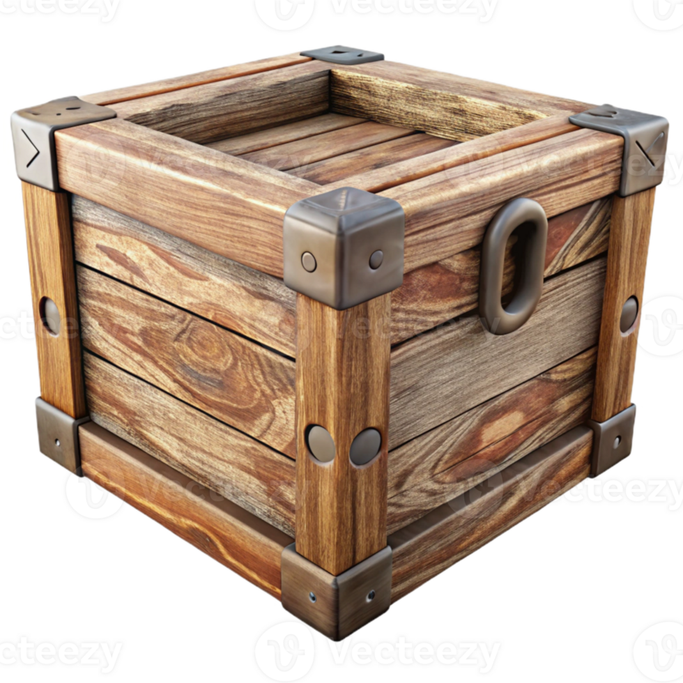 dramatic artistic Wooden Storage Box Rustic Design Cutout genuine png