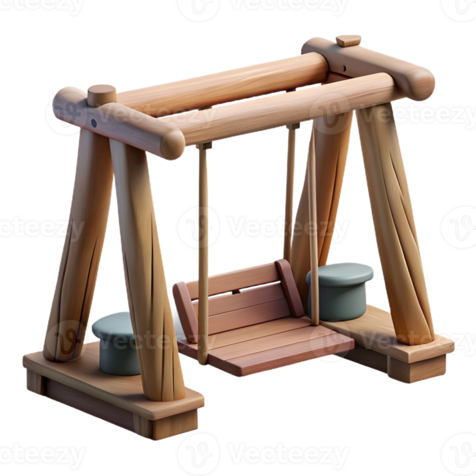magnificent modern Wooden Swing Set in Park Transparent professional png