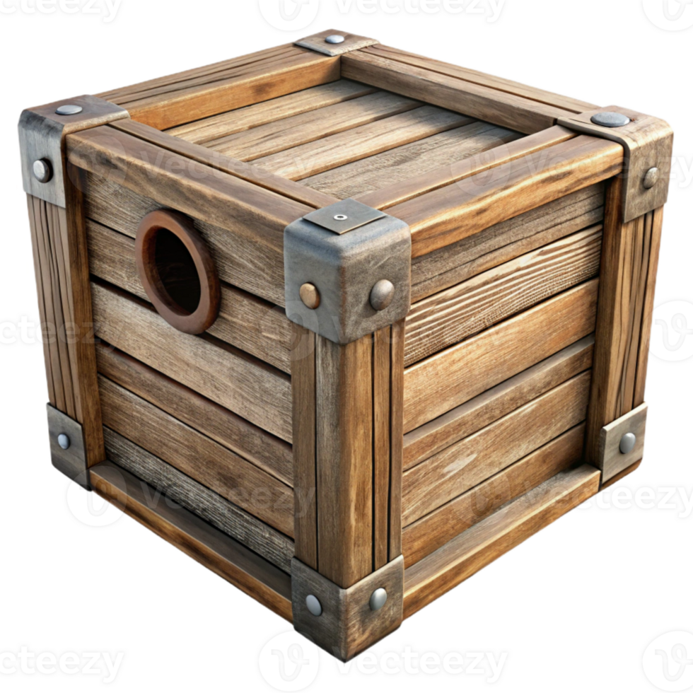 magnificent traditional Wooden Storage Box Rustic Design Cutout authentic png