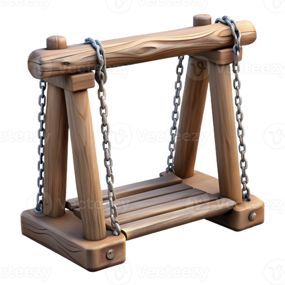 extraordinary contemporary Wooden Swing Set Transparent Background with Chains authentic png