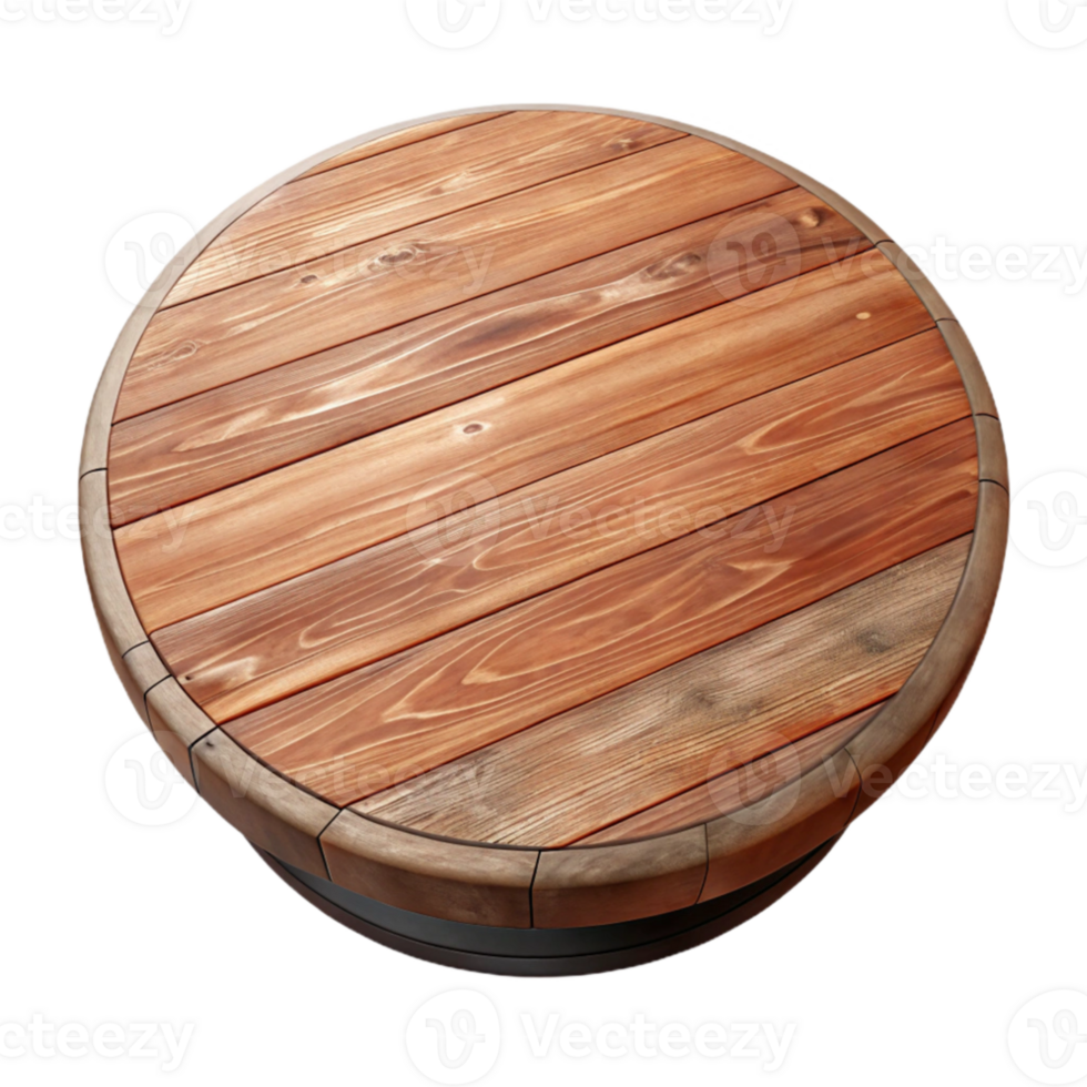 impressive modern Wooden Table Round Top View Isolated genuine png