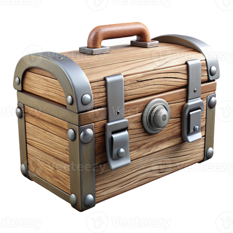 stunning classic Wooden Toolbox with Metal Latches Isolated high resolution png