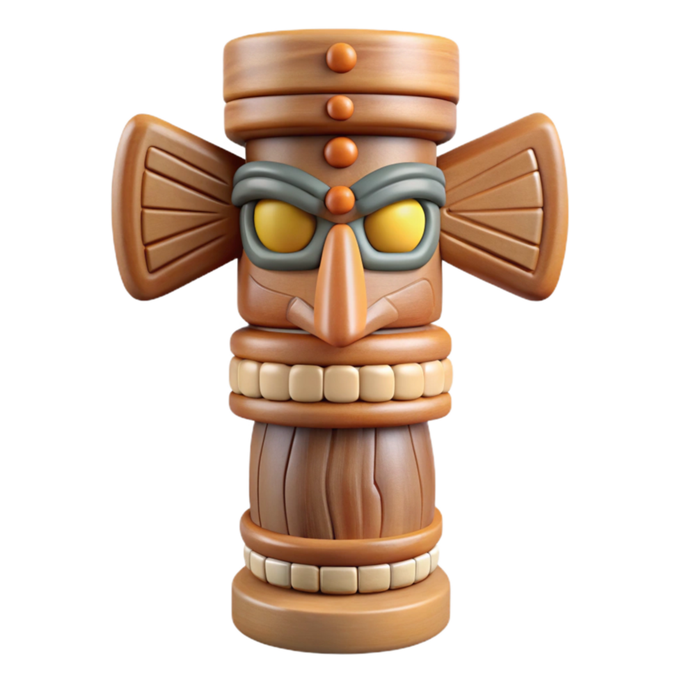 extraordinary creative Wooden Totem Pole Isolated Element genuine png