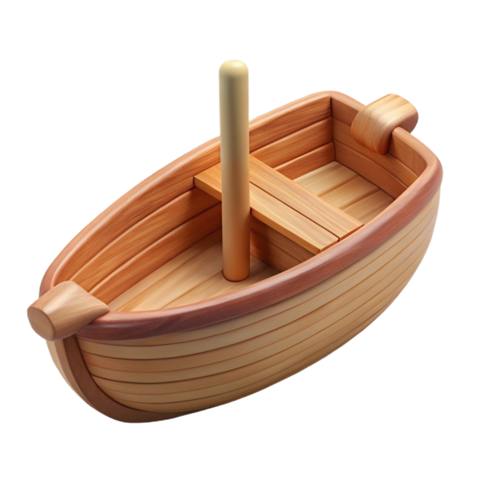 vibrant creative Wooden Toy Boat Isolated on Transparent Background original png
