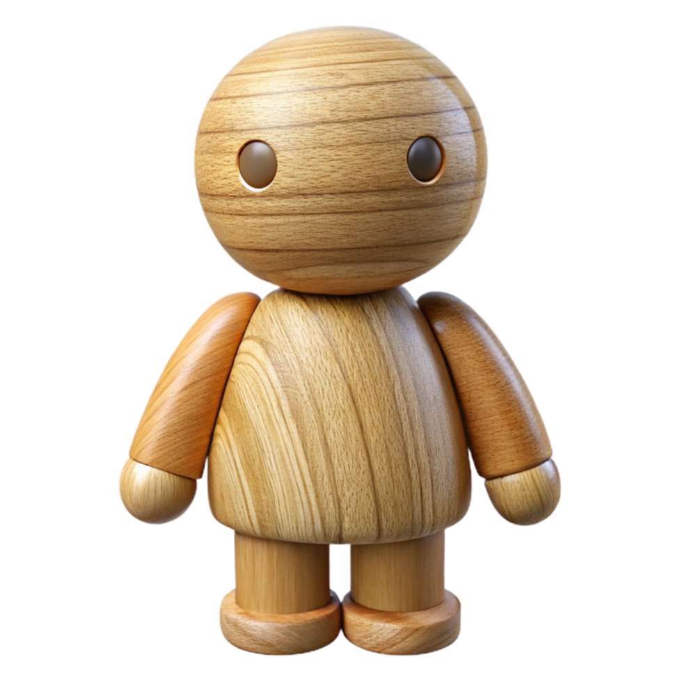 elegant modern Wooden Toy Figure Simple Design Cutout Element exclusive png