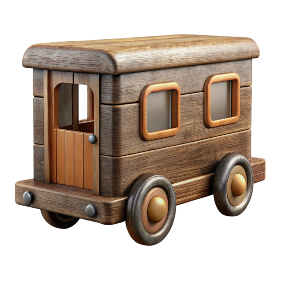 wonderful contemporary Wooden Toy Train Car Side View Transparent Background authentic png