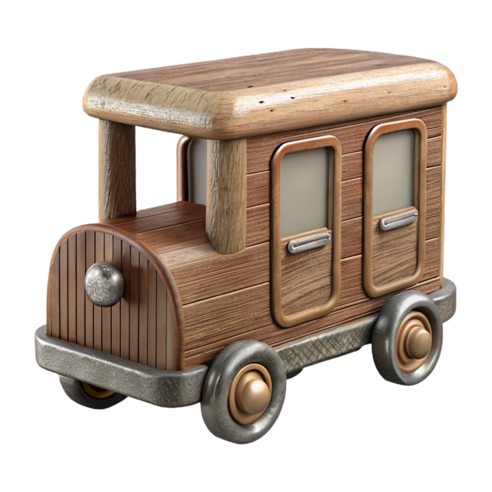 magnificent abstract Wooden Toy Train Car Side View Transparent Background exclusive png