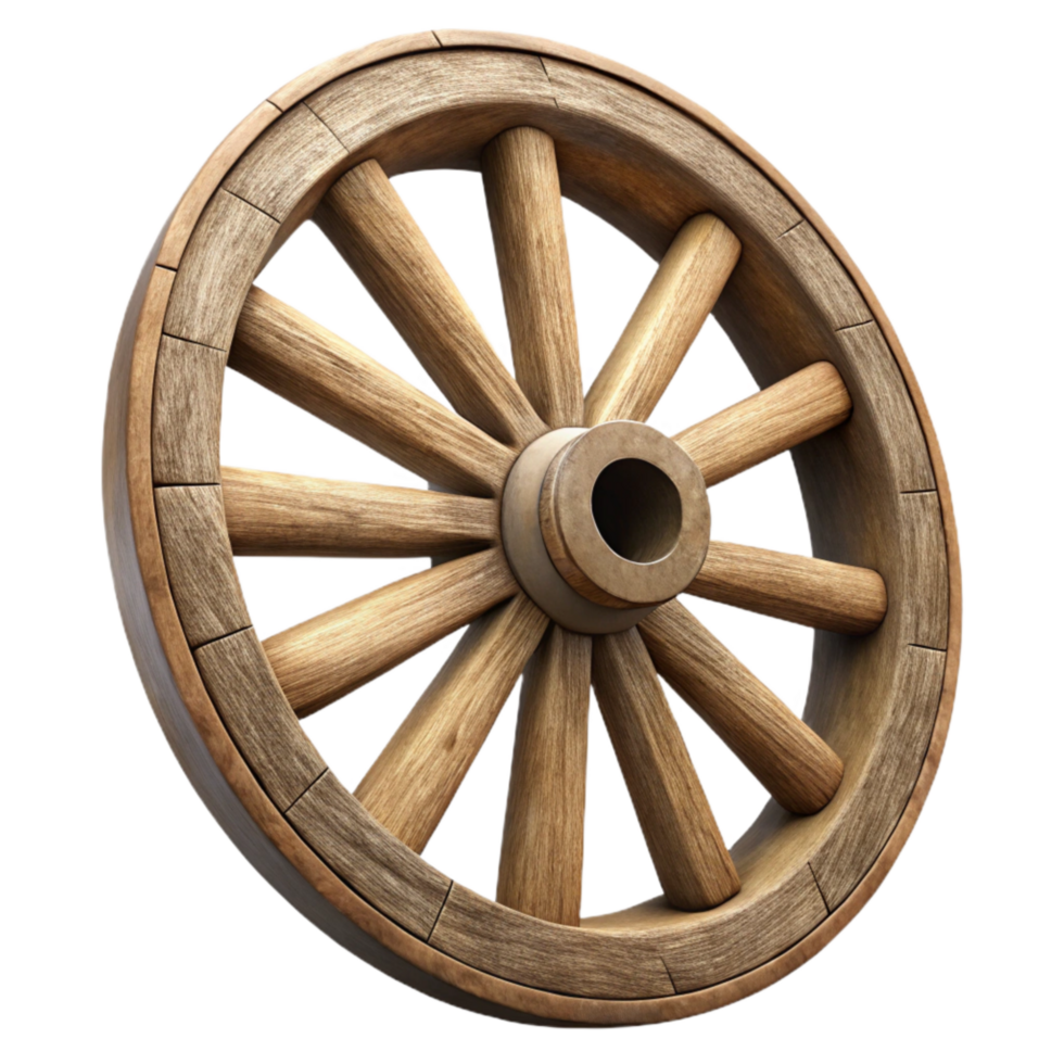 stunning vintage Wooden Wagon Wheel Isolated on Transparent Background original png