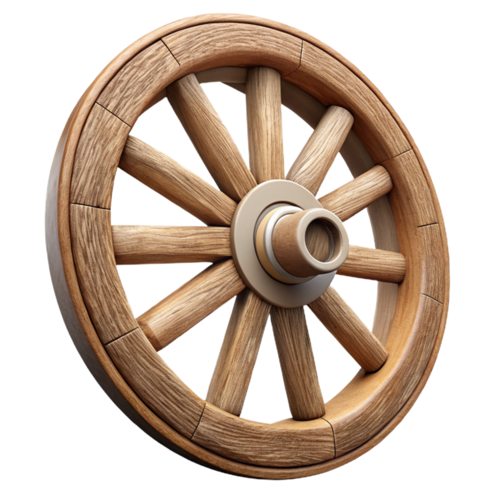 magnificent modern Wooden Wagon Wheel Side View Cutout authentic png