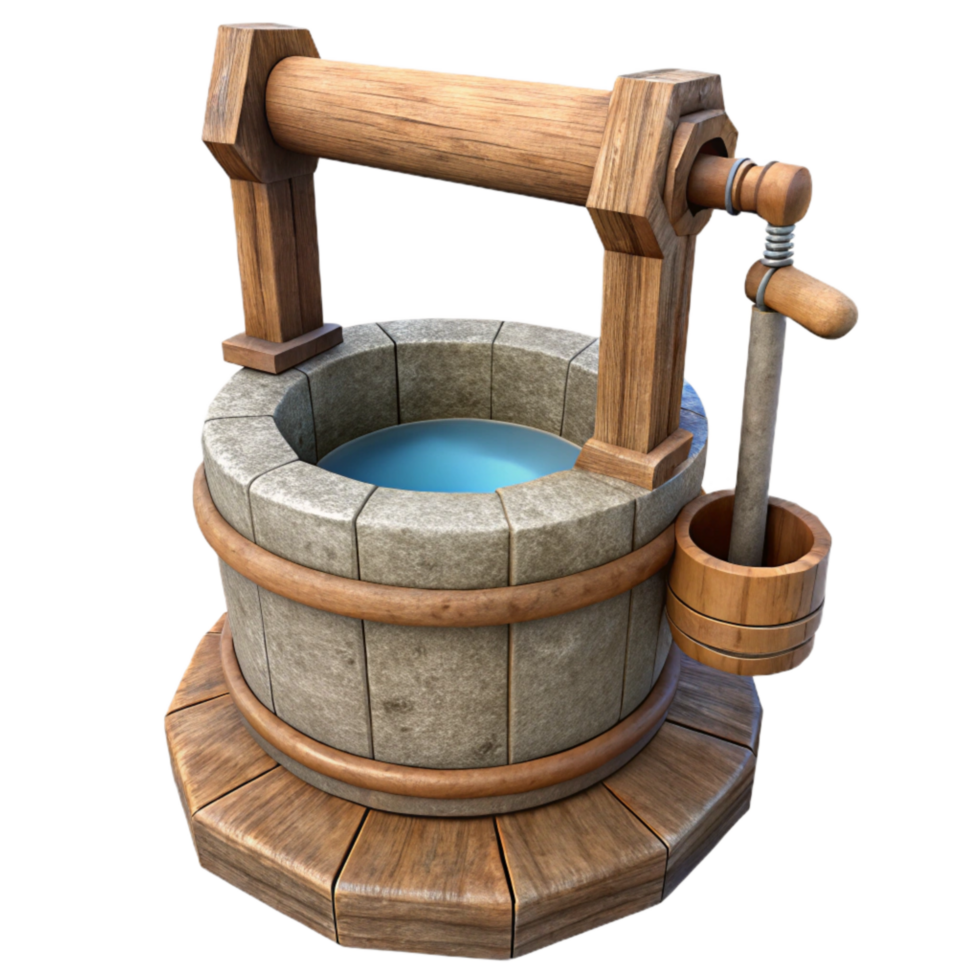 beautiful abstract Wooden Water Trough Spout Isolated with Worn Texture high resolution png