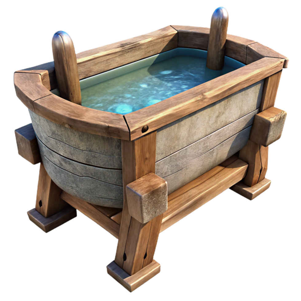 magnificent abstract Wooden Water Trough Rustic Texture Transparent Background professional png