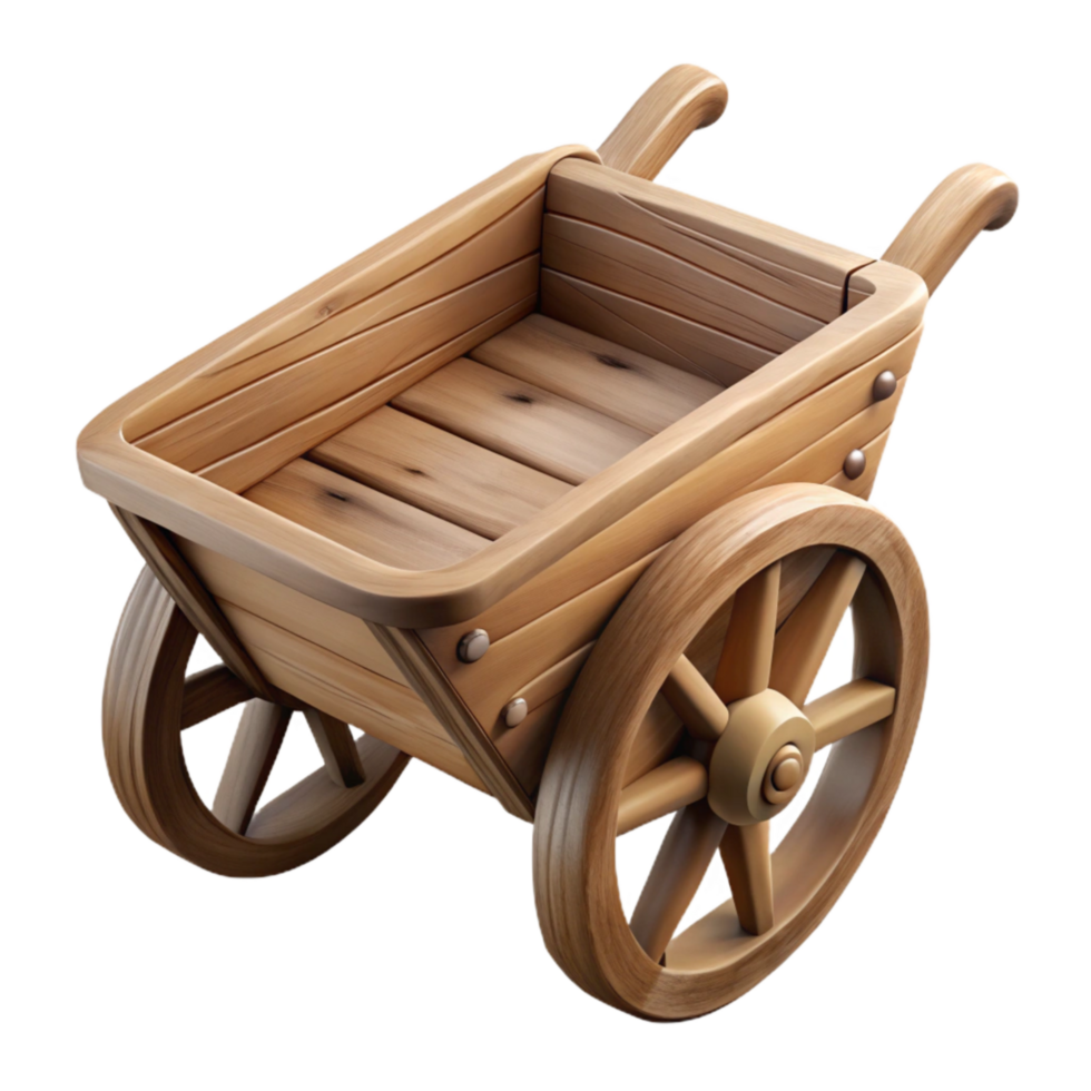 elegant creative Wooden Wheelbarrow Isolated Element exclusive png