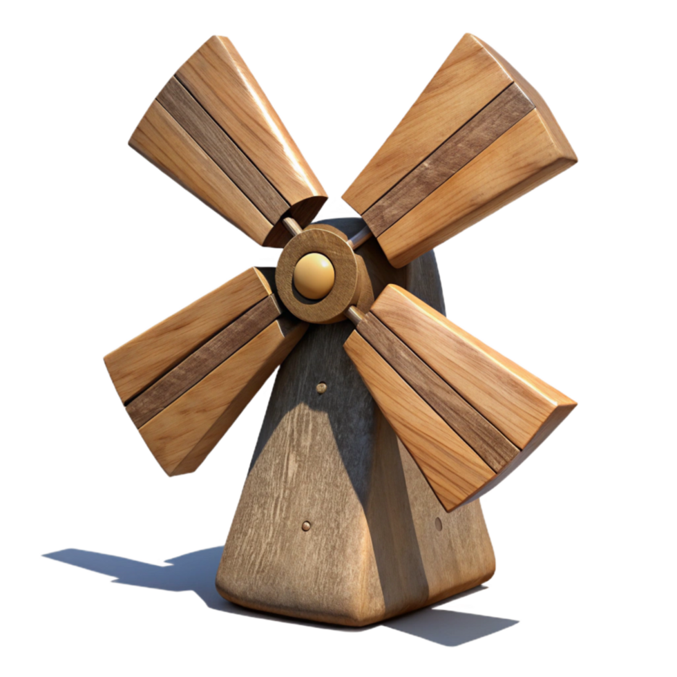 magnificent classic Wooden Windmill Cutout with Shadow Detail original png