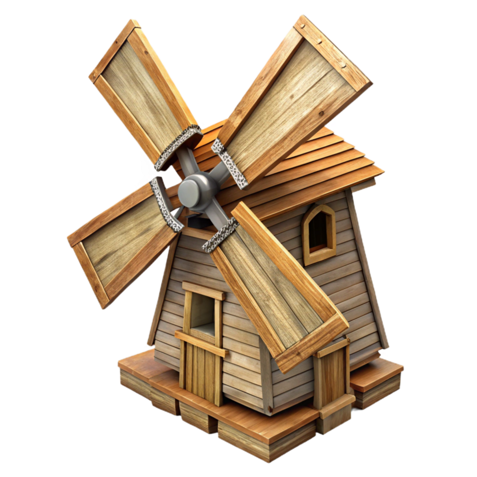 stunning abstract Wooden Windmill Sails Isolated png