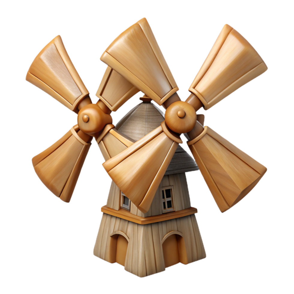 extraordinary minimalist Wooden Windmill Sails Transparent Turning premium png