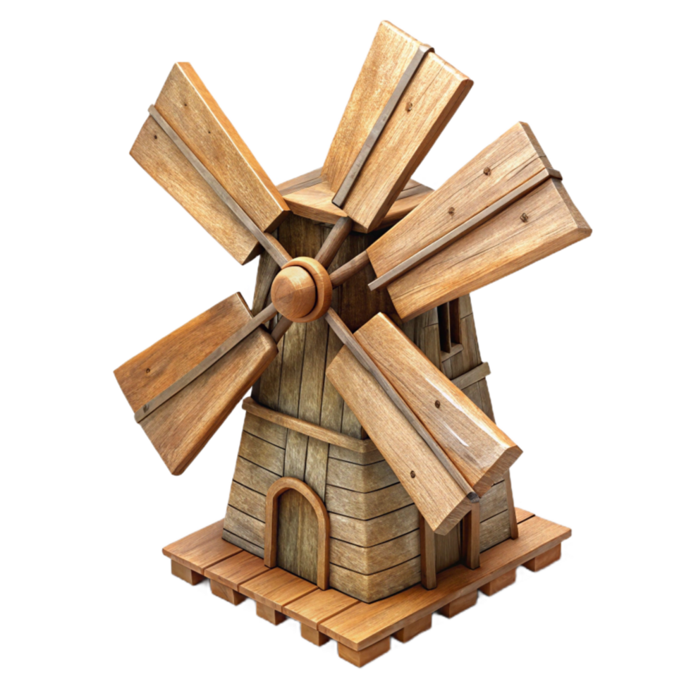 serene classic Wooden Windmill Side Angle Cutout original png