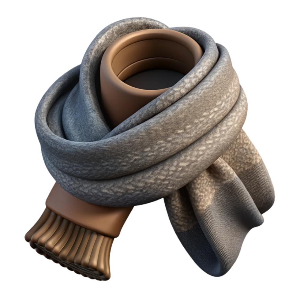 vibrant classic Woolen Scarf Knitted Pattern Isolated with Fringe Detail original png