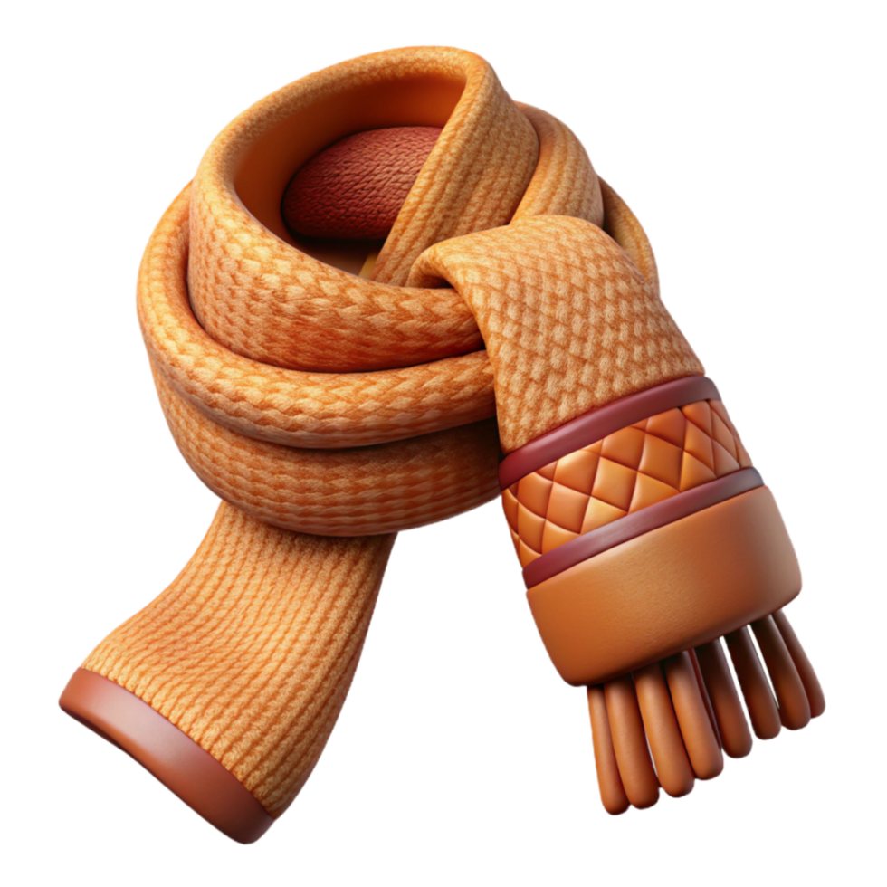 beautiful classic Woolen Scarf Knitted Pattern Isolated with Fringe Detail png
