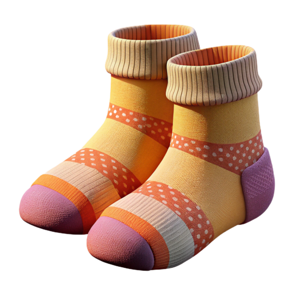 magnificent minimalist Woolen Socks Knitted Pattern Isolated with Warm Colors png