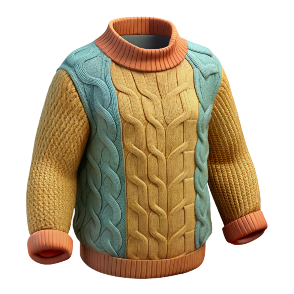 wonderful rustic Woolen Sweater with Cable Knit Cutout professional png