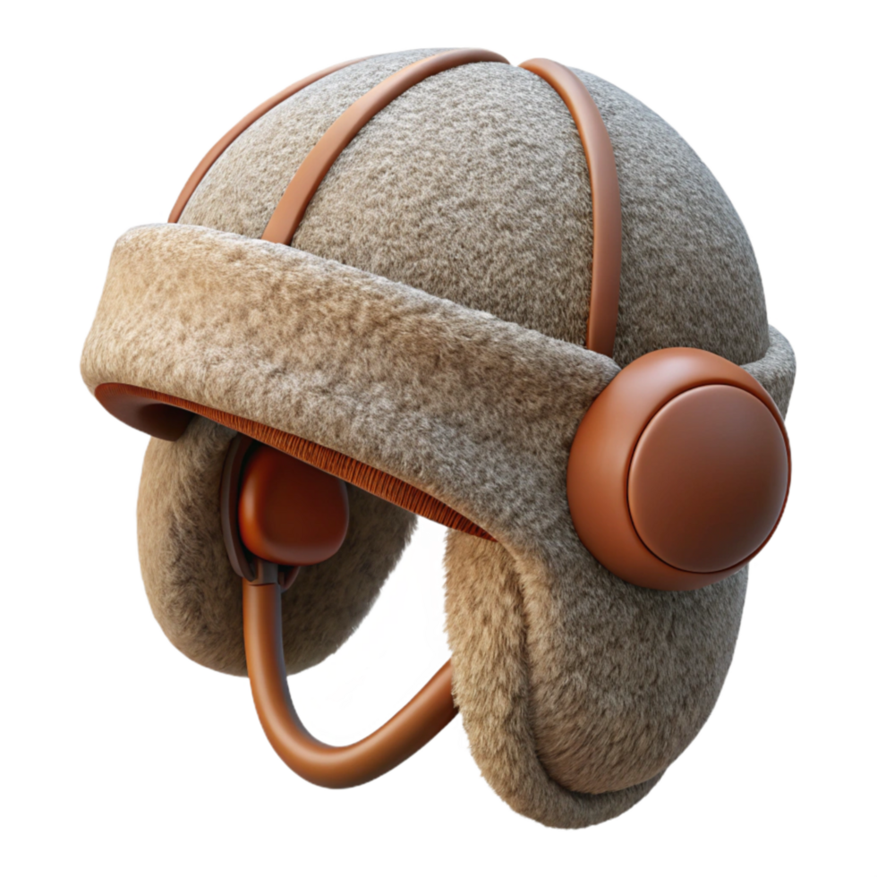magnificent vintage Wool Hat Earflap Detail Isolated on Transparent Background premium png