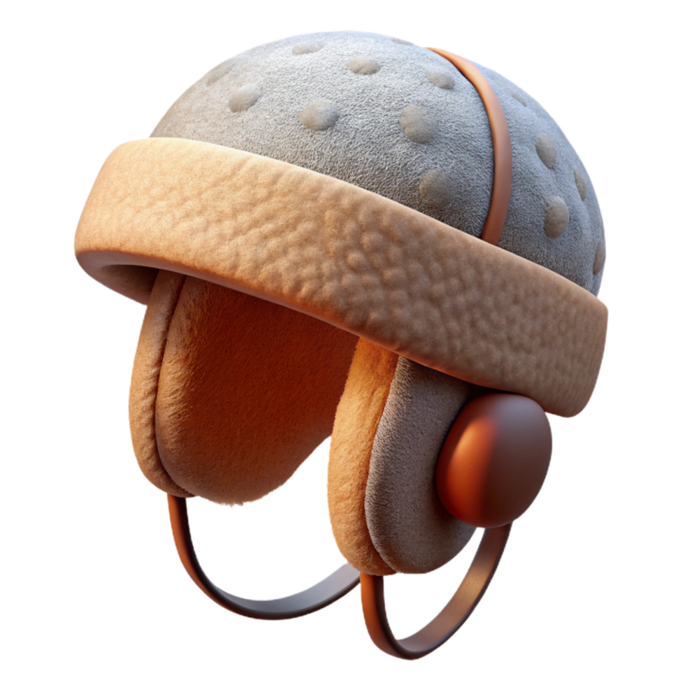 wonderful minimalist Wool Hat Earflap Detail Isolated on Transparent Background premium png