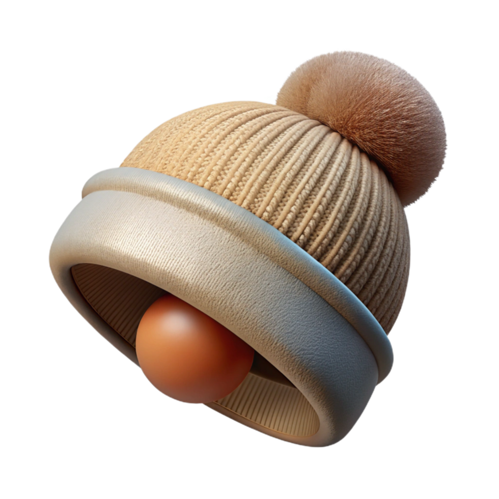 extraordinary traditional Wool Hat Pom Pom Detail Isolated on Transparent Background detailed png