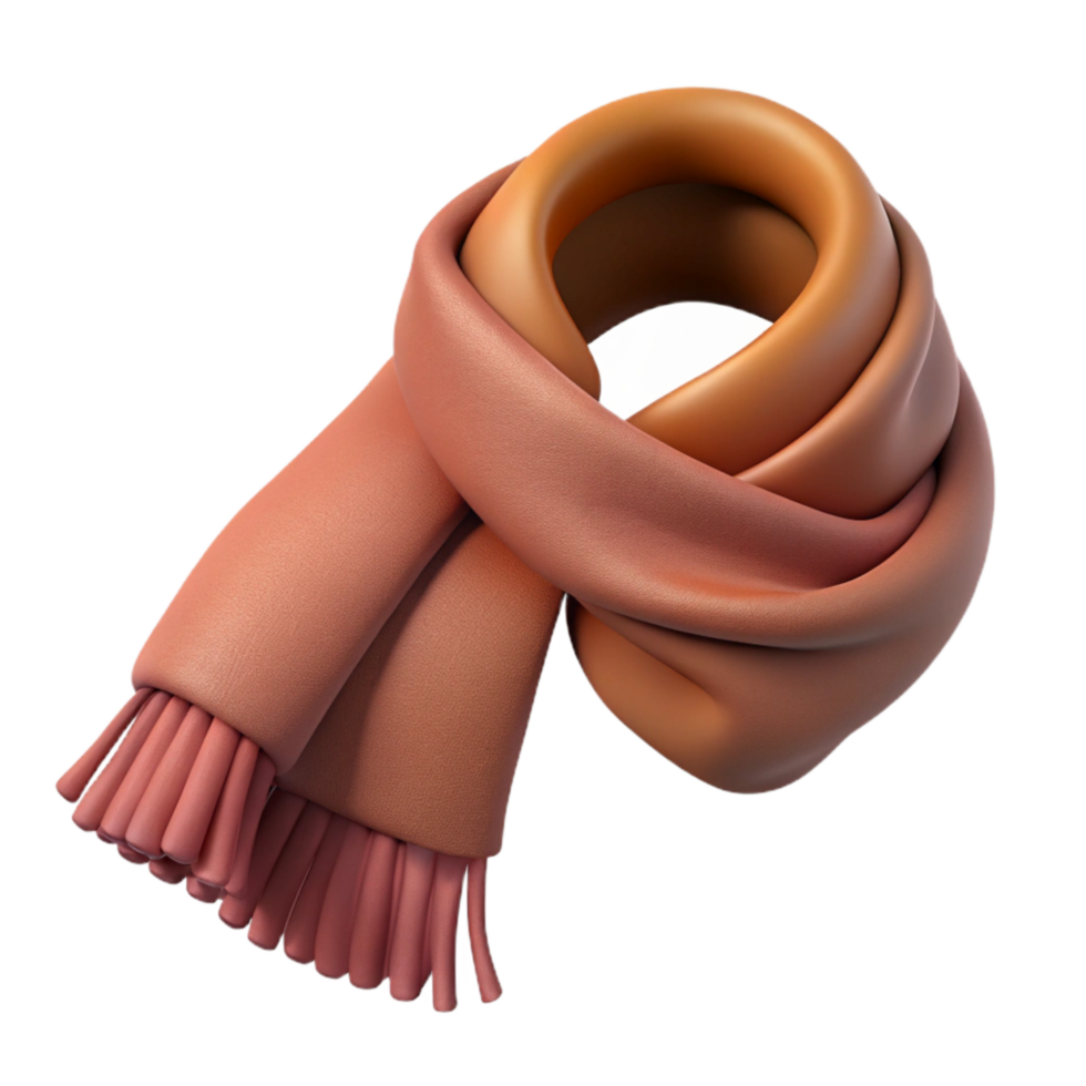 magnificent contemporary Wool Scarf Fringed Edge Isolated on Transparent Background detailed png