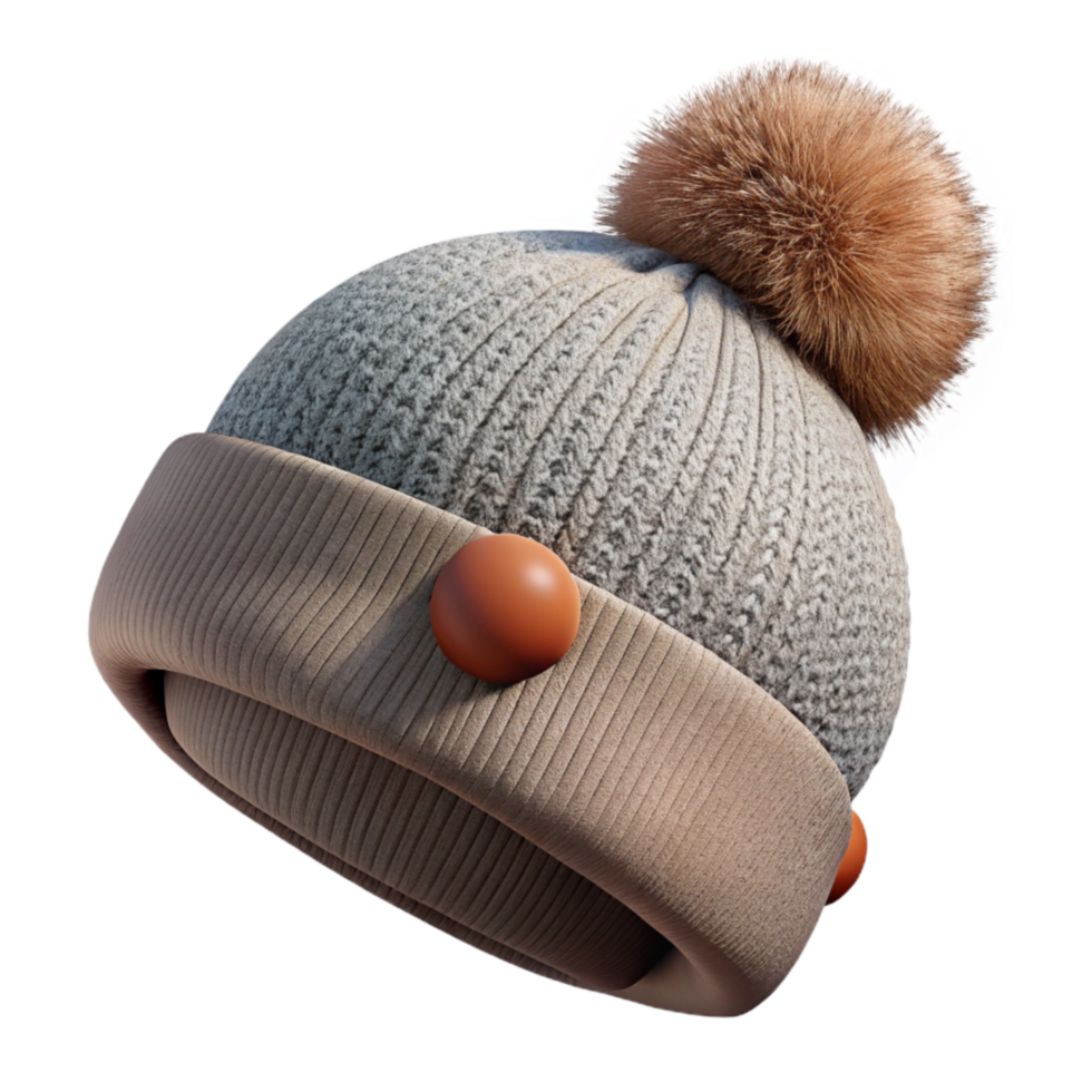 magnificent contemporary Wool Hat Pom Pom Detail Isolated on Transparent Background authentic png